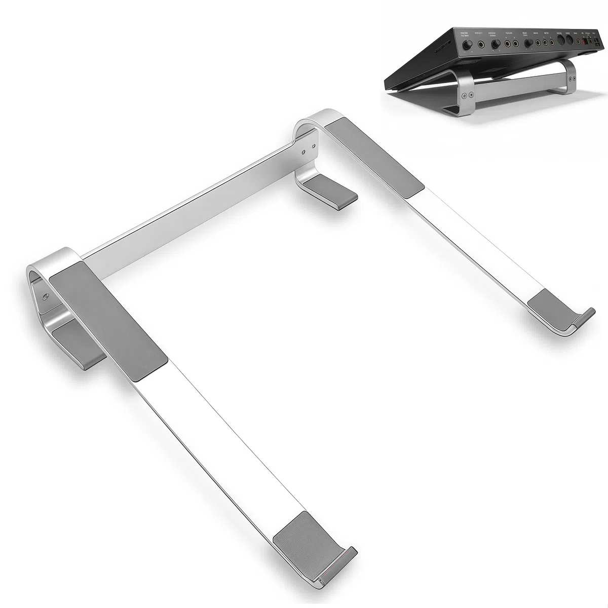 Musiin Supporto di raffreddamento portatile per controller drum in alluminio, compatibile con NI Maschine Plus MK3/Ableton Push 3 (argento)