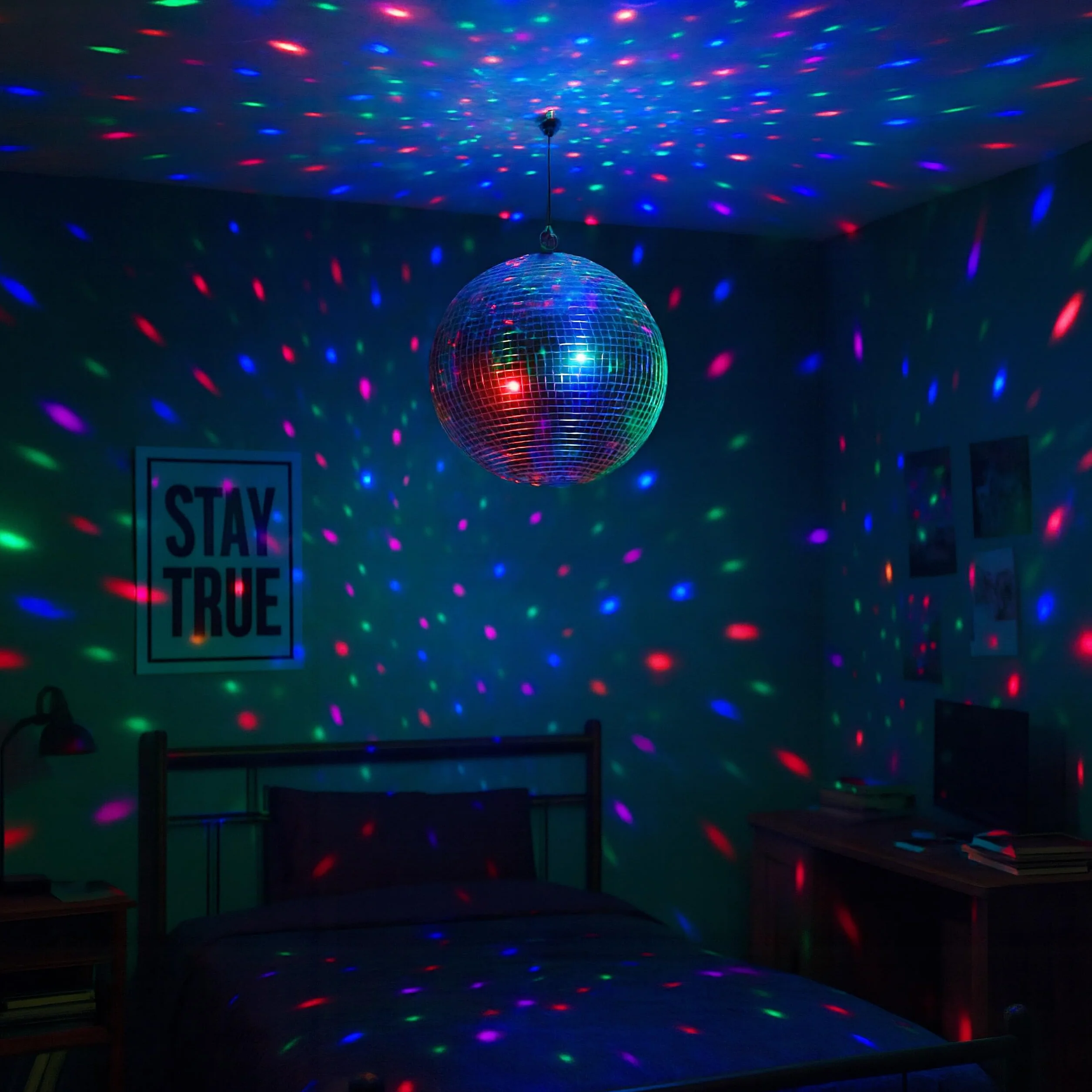 Relaxdays Palla da Discoteca Strobosferica, Ø 50 cm, Mirror Disco Ball, Strobosfera a Specchio, Party Gadget, Argentato