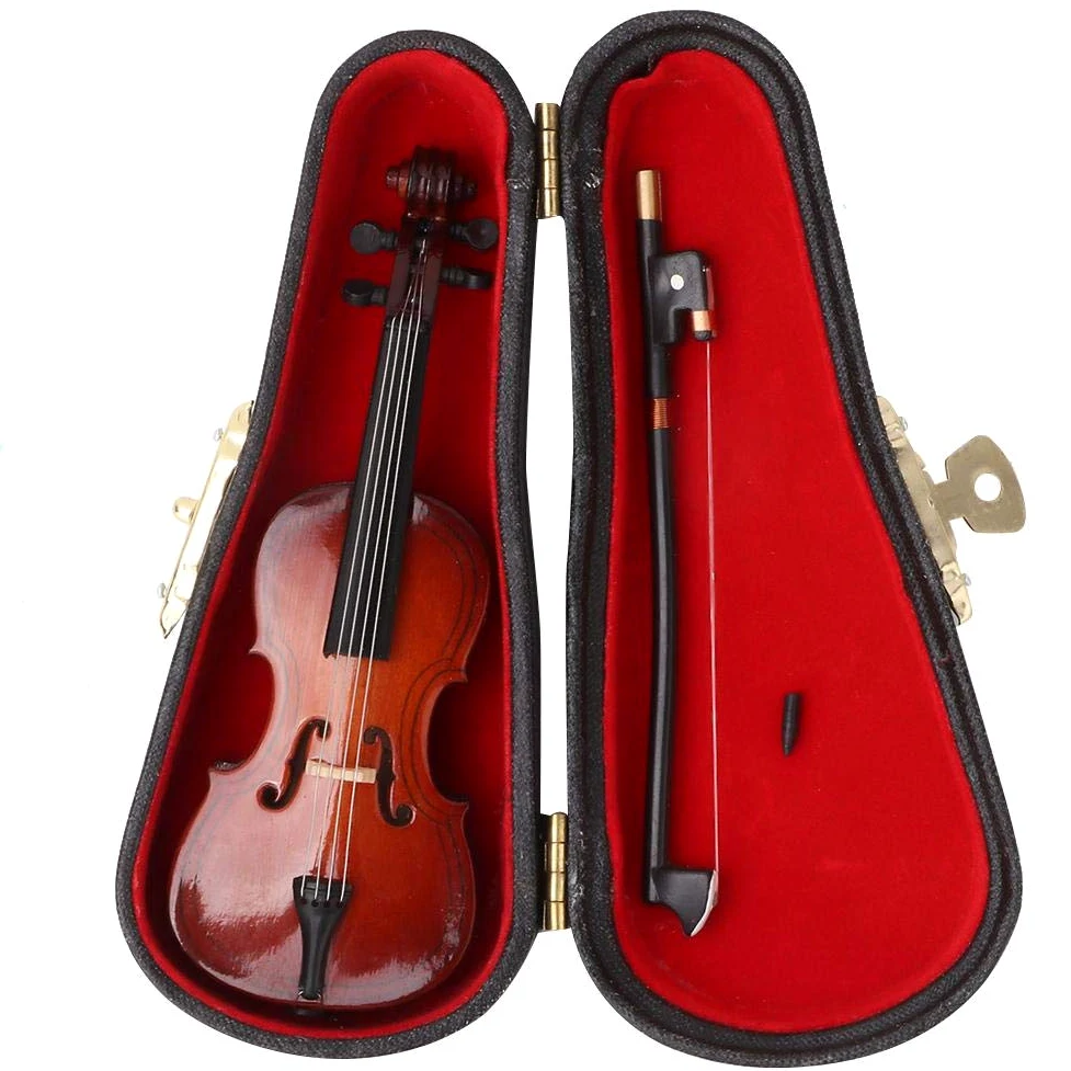 Modello di Violoncello in Miniatura da 10 cm, Modello di Strumento per Violoncello in Legno Mini Carino per Idee di Ornamenti per Mensole da Scrivania