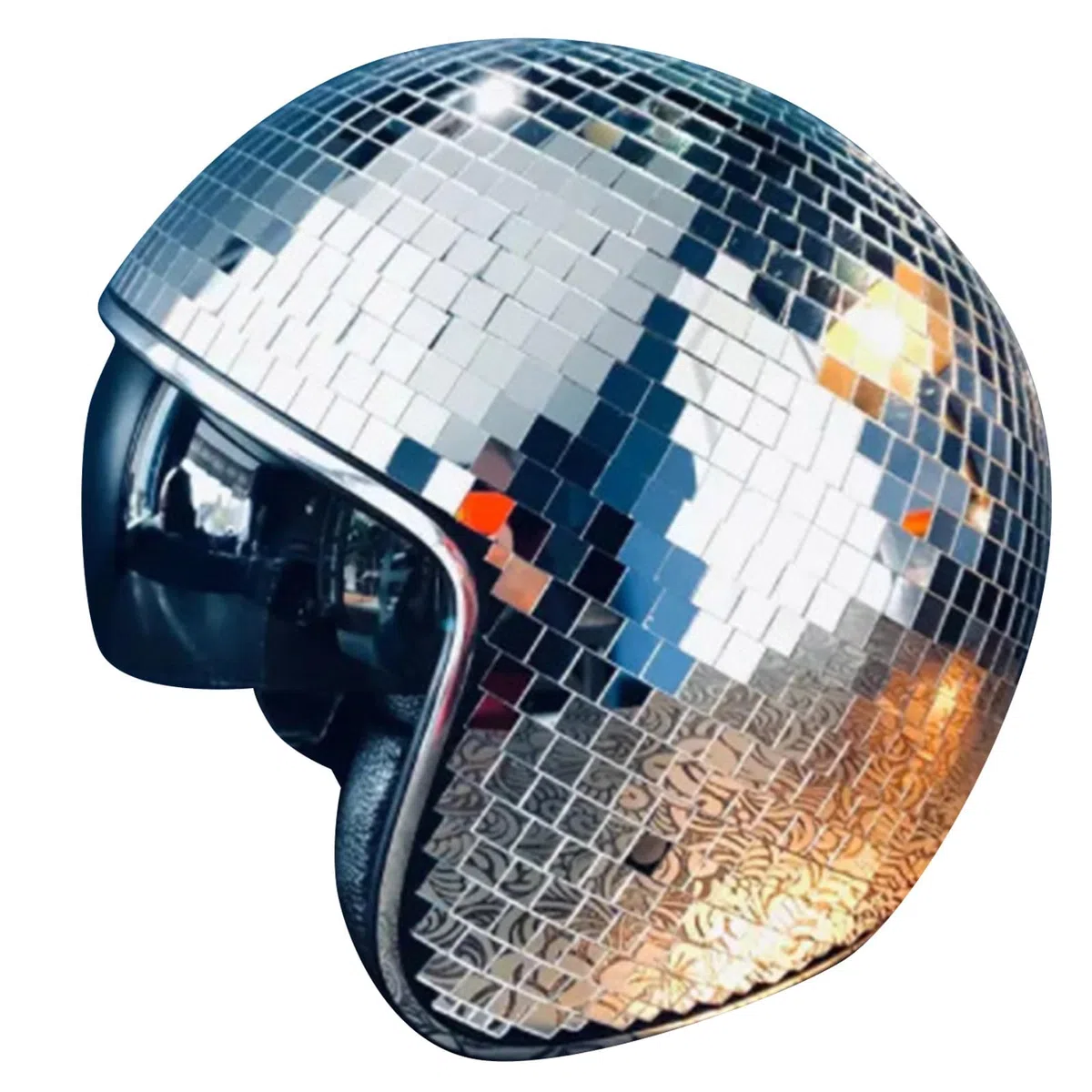 Kashyke Sfera da discoteca, casco da discoteca, cappello da discoteca, sfera da discoteca, argento oro, ultimale, specchio pieno con glitter, palla da discoteca, cappello per uomo e donna, Dj Club