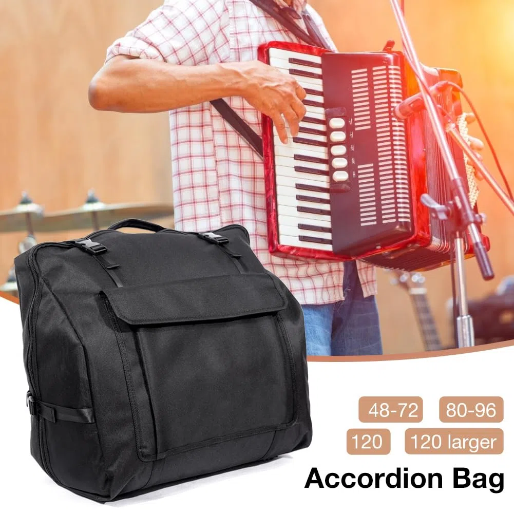 Custodia morbida – Custodia impermeabile con cinghie regolabili, interno shock | Custodia protettiva per chitarristi, bassi e ingegneri sonori, 80-96 Accordion Bag, vedi descrizione, Vedi descrizione