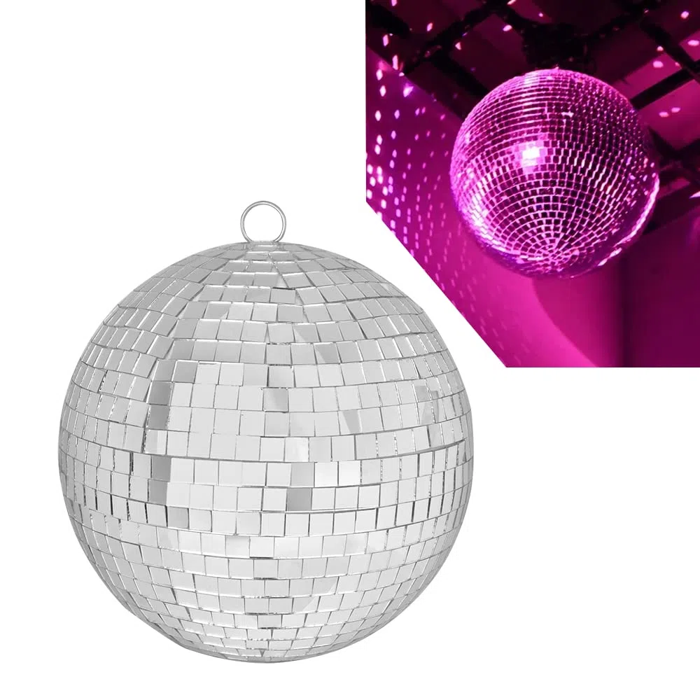 QINERSAW Sfera Specchiata 20 * 20CM Palla a Specchio da Discoteca Sfera Specchi per Creare Effetti di Luce per Anni 60 70 80 Festa a Tema e Discoteca (Argento)