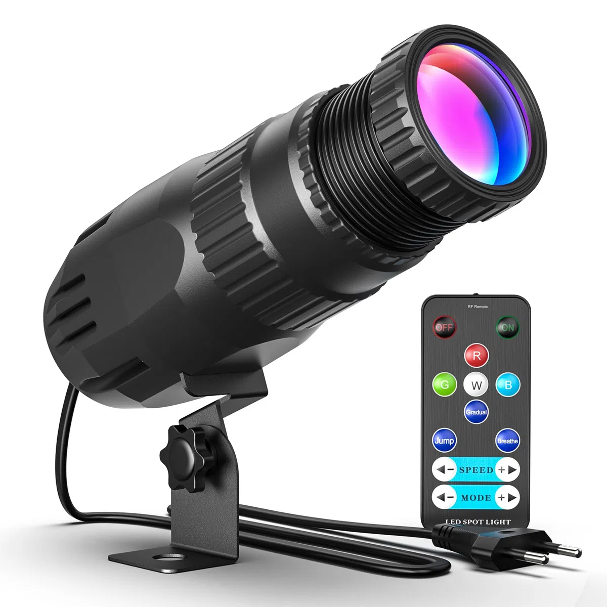 20W LED Pin Spot Luce RGBW 4 in 1 Proiettore a Sfera da Discoteca 4 modalità Beam Spot Lights con Telecomando per Feste Matrimoni Spettacoli Bars Discoteca