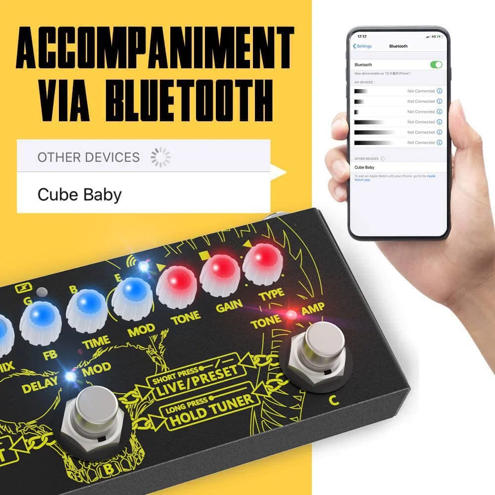 Pedale Effetti per Chitarra con Processore Multi-Effetti Portatile