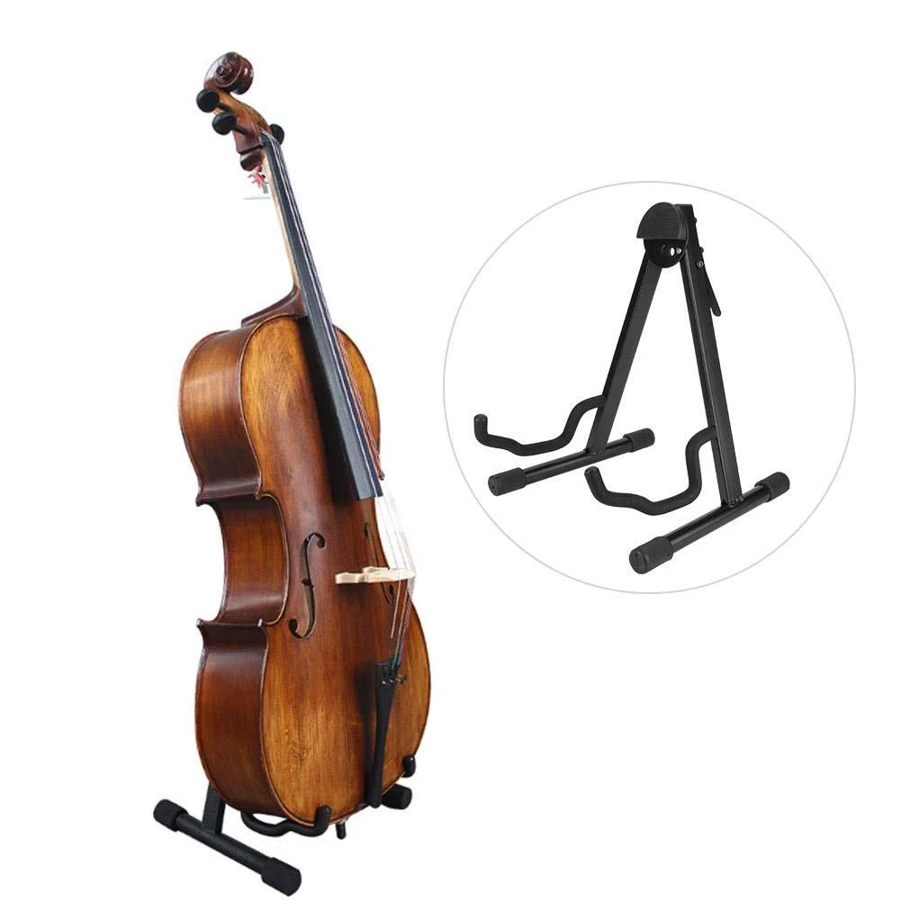 Supporto per Violoncello,Pieghevole,con il cuscinetto in schiuma,in acciaio,nero,35,5 x 30,5 x 40 cm,per funzionare a casa,chiese,display, prestazioni
