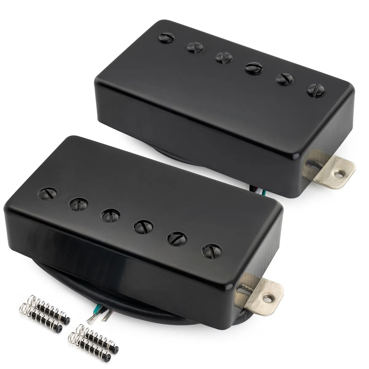 Musiclily Pro LP-CMHA Alnico 5 Pickup Humbucker Copertura Manico Ponte Set 7,5K/16K per Chitarra Elettrica tipo LP, Nero