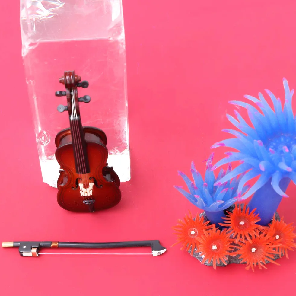 Modello di Violoncello in Miniatura da 10 cm, Modello di Strumento per Violoncello in Legno Mini Carino per Idee di Ornamenti per Mensole da Scrivania