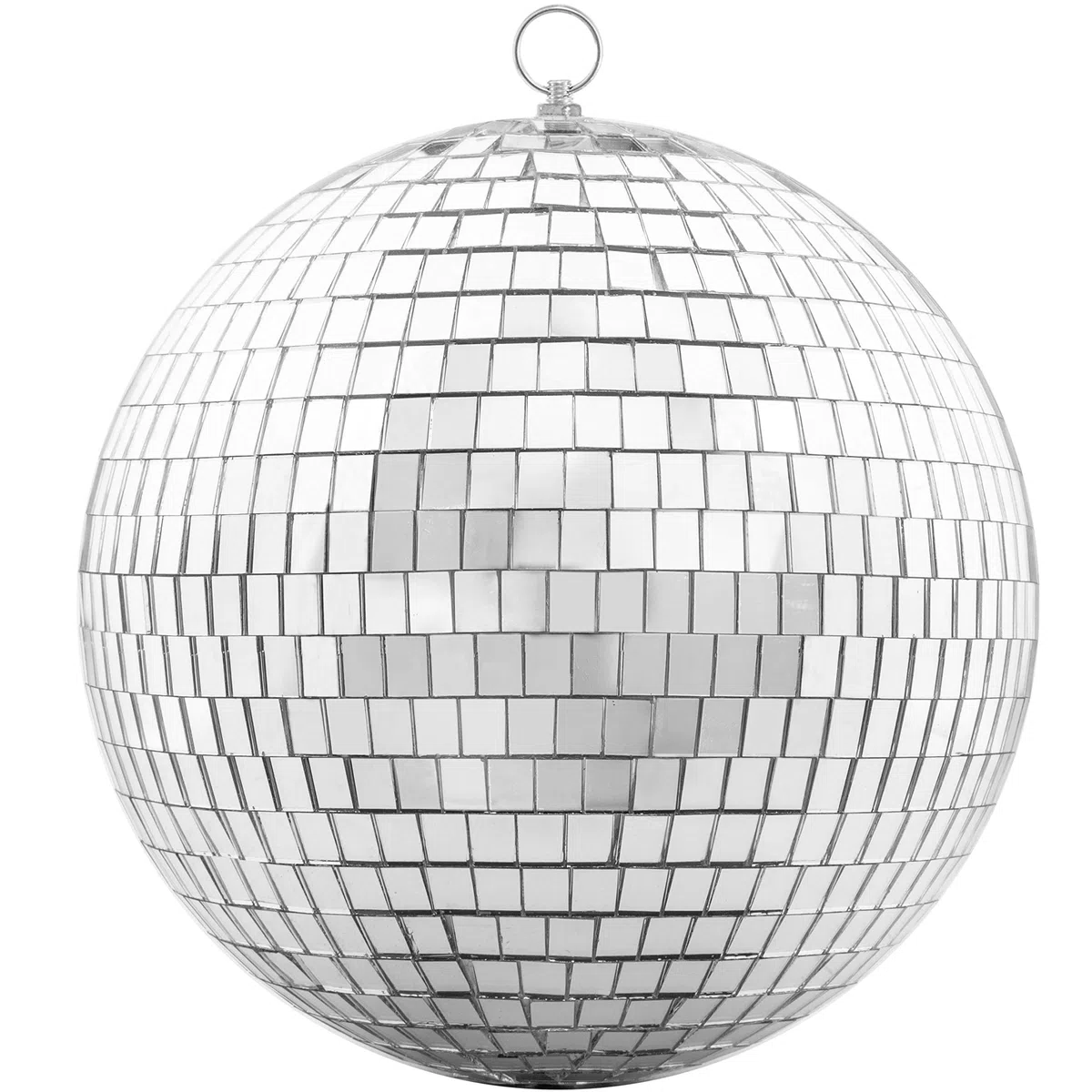 Sfera specchiata, 20 cm, bella e divertente, colore argento, da appendere, per feste e discoteca