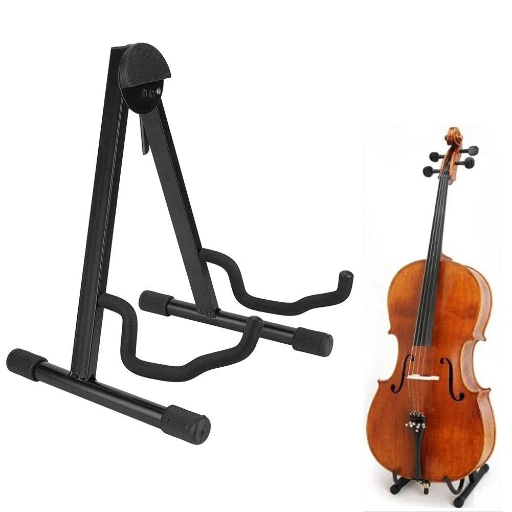 Supporto per Violoncello,Pieghevole,con il cuscinetto in schiuma,in acciaio,nero,35,5 x 30,5 x 40 cm,per funzionare a casa,chiese,display, prestazioni