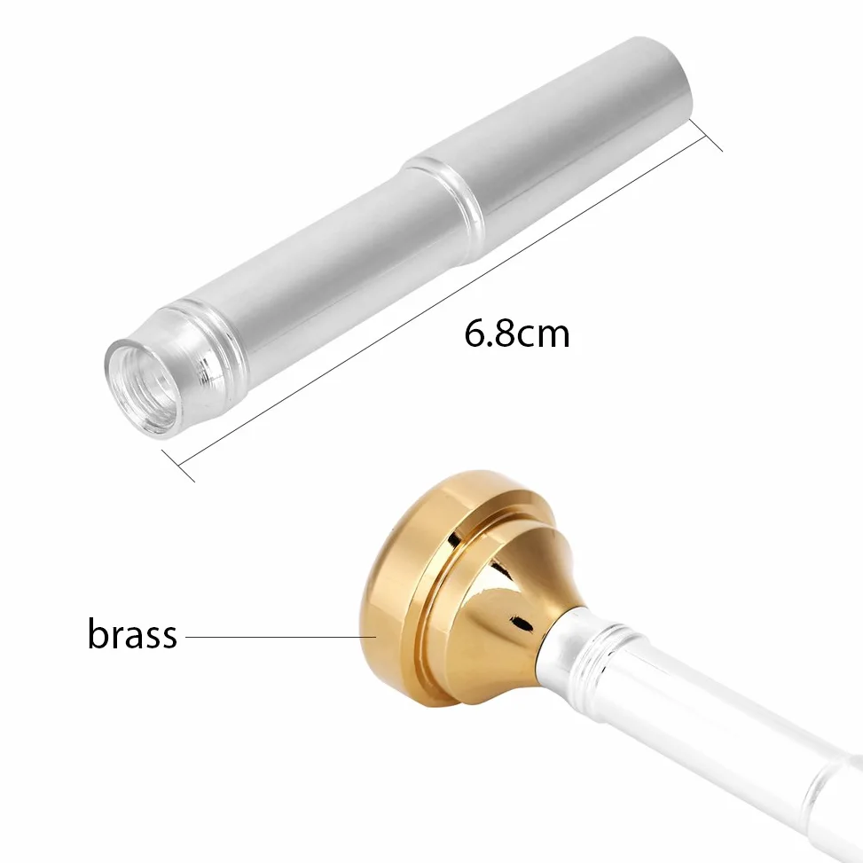 Ausla Set Bocchino per Tromba, 1 1/2CH 3CH 5CH 7CH, Ottone con Coppe Placcate Argento e Oro