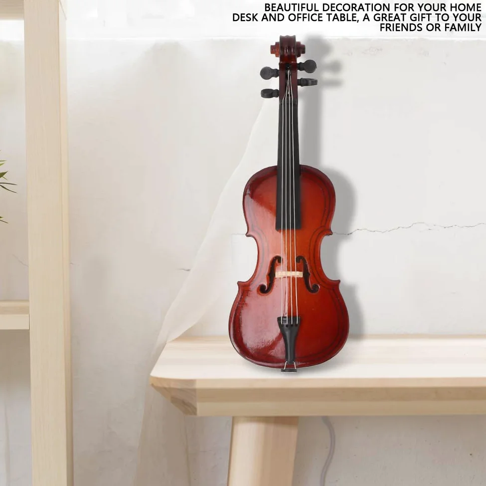 Modello di Violoncello in Miniatura da 10 cm, Modello di Strumento per Violoncello in Legno Mini Carino per Idee di Ornamenti per Mensole da Scrivania