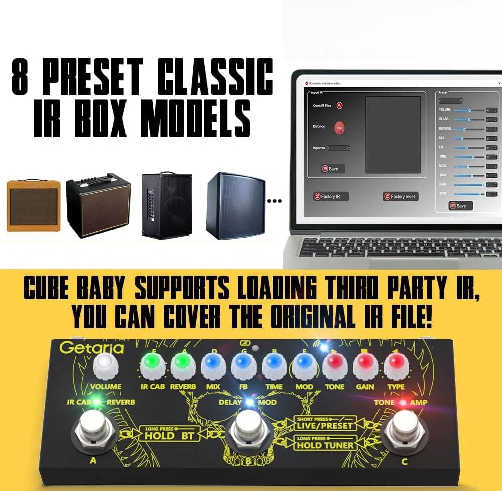 Pedale Effetti per Chitarra con Processore Multi-Effetti Portatile