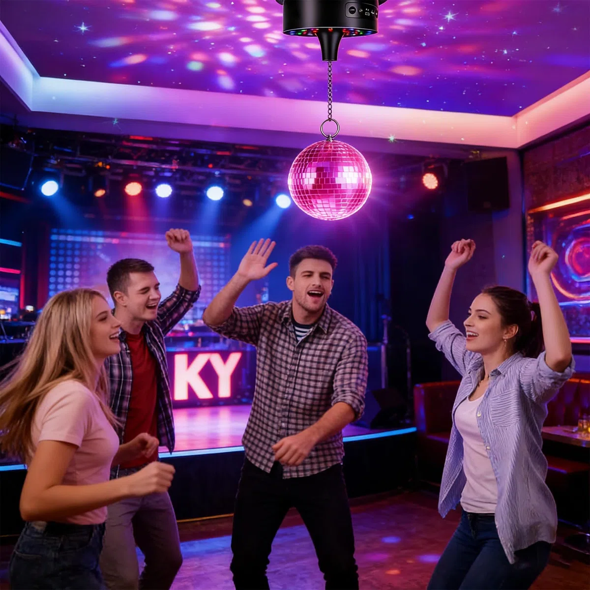 Motore Rotativo a Sfera Da Discoteca: Motorino Elettrico Da Palla Stroboscopica, Motore a Sfera per Specchi Con 30 Luci LED E Telecomando per Decorazioni per Feste, Dj, Pub, Bande, Discoteche, KTV