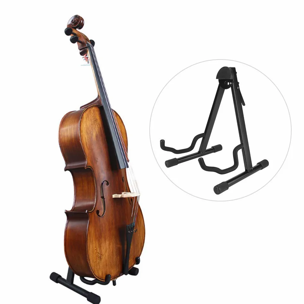 Supporto per violoncello in metallo, supporto per violoncello piegato in materiale metallico robusto e conveniente per pad in schiuma per la casa per le chiese