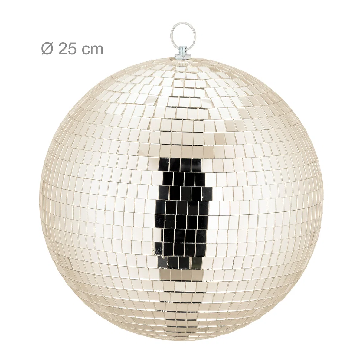 Relaxdays Palla a Specchio Disco Ball Ø 25 cm Decorativa da Appendere per Feste Champagner
