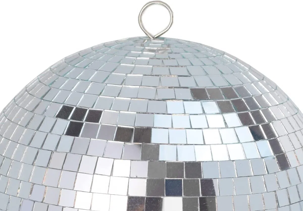 Sfera da discoteca, 25 cm, ideale per feste o DJ effetto luce Natale (25 cm, argento)