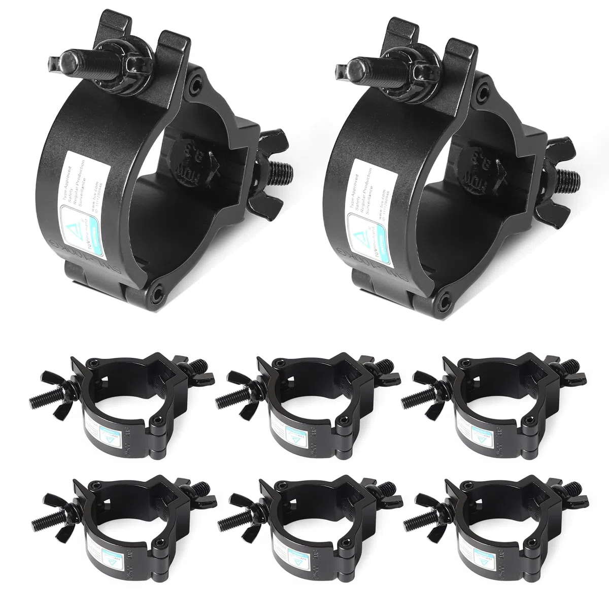 DBREAKS Truss Clamp, 8Pcs Morsetto per Luci da Palcoscenico TÜV/38-41mm Luce di Scena Morsetti Gancio di Lega di Alluminio/Montare Morsetti Luce della fase/Morsetti per illuminazione palcoscenico Nero