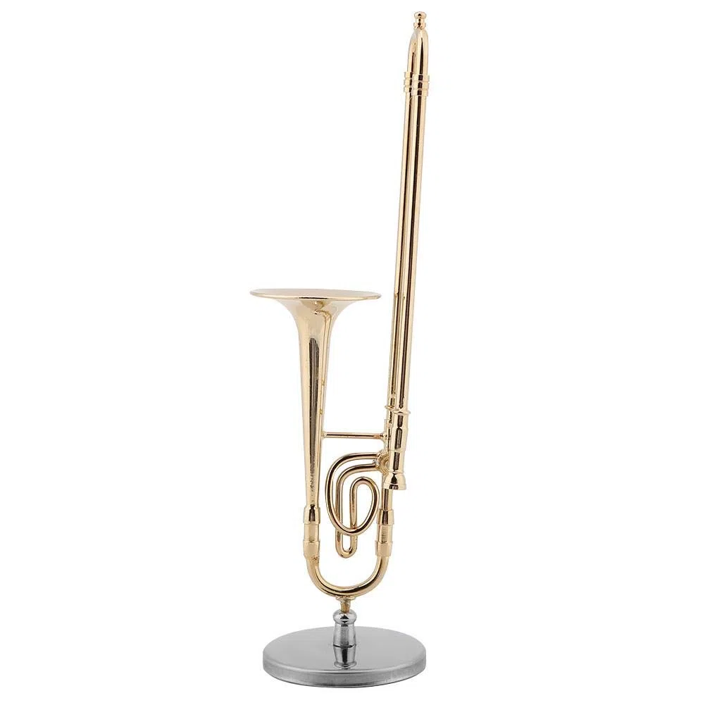 Hztyyier Ornamenti Musicali in Miniatura Modello di Strumento Musicale Trombone con Chiusura in Metallo Dimensioni 6,3 x 1,6 x 1,6 Pollici