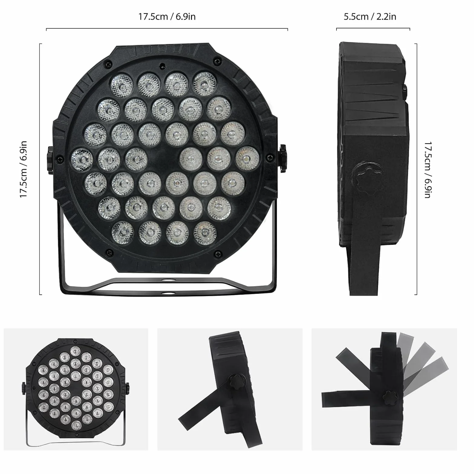 2PCS Par LED RGB 36LED 72W Luci del Palcoscenico DMX512 con Telecomando, Luci LED Discoteca 7 Modalità di Illuminazione per DJ Festa Esibizione