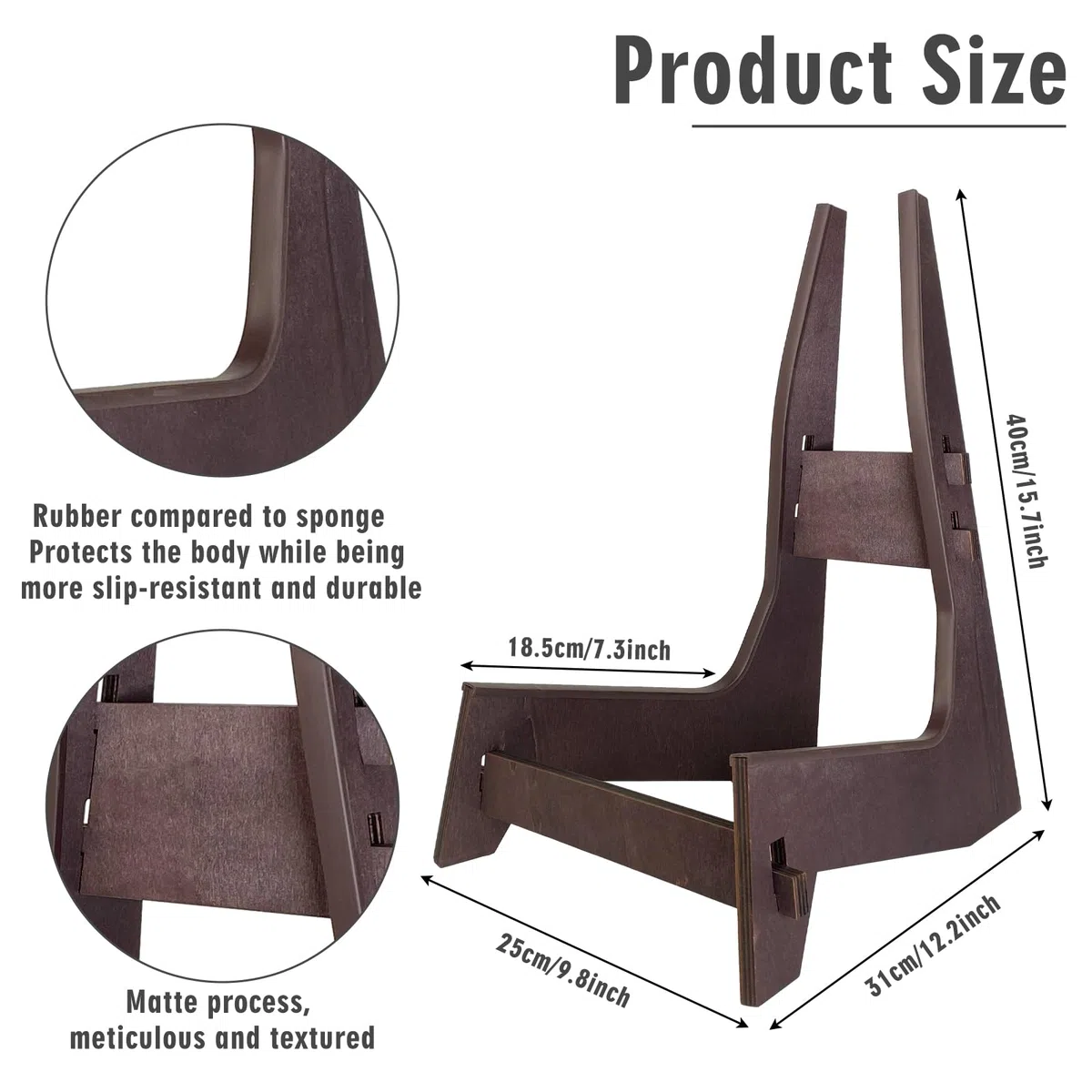 Supporto per violoncello in legno con protezione in gomma, supporto rimovibile per strumenti musicali portatile per chitarre violoncello 1/8-4/4 per violoncello e basso elettrico, supporto