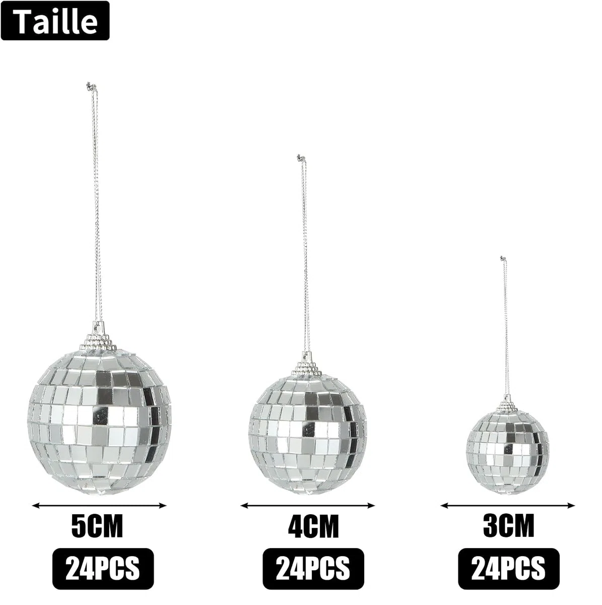 ASelected 72 Pezzi Sfere a Specchio, Palline Specchiate Decorative in 3 Misure da 3 4 e 5 cm, Decorazioni a Sfera per Vasi, Tavola, Matrimonio, Festa e DIY