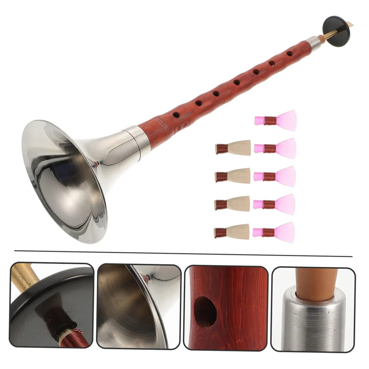 UPKOCH Suona per Principianti in Chiave di Re Strumento Musicale Tradizionale Cinese, Leggero e Portatile, Anima in Plastica, per Studio e Esercitazione