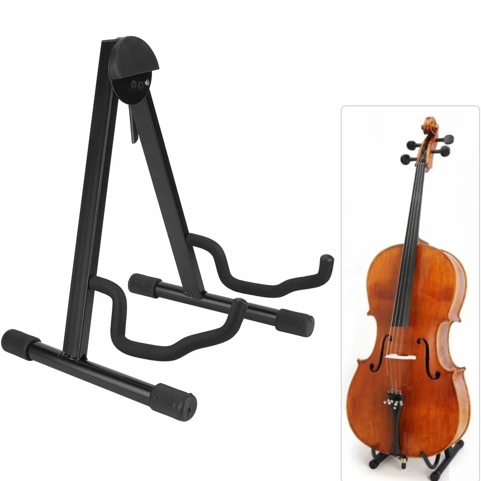 Supporto per violoncello in metallo, supporto per violoncello piegato in materiale metallico robusto e conveniente per pad in schiuma per la casa per le chiese