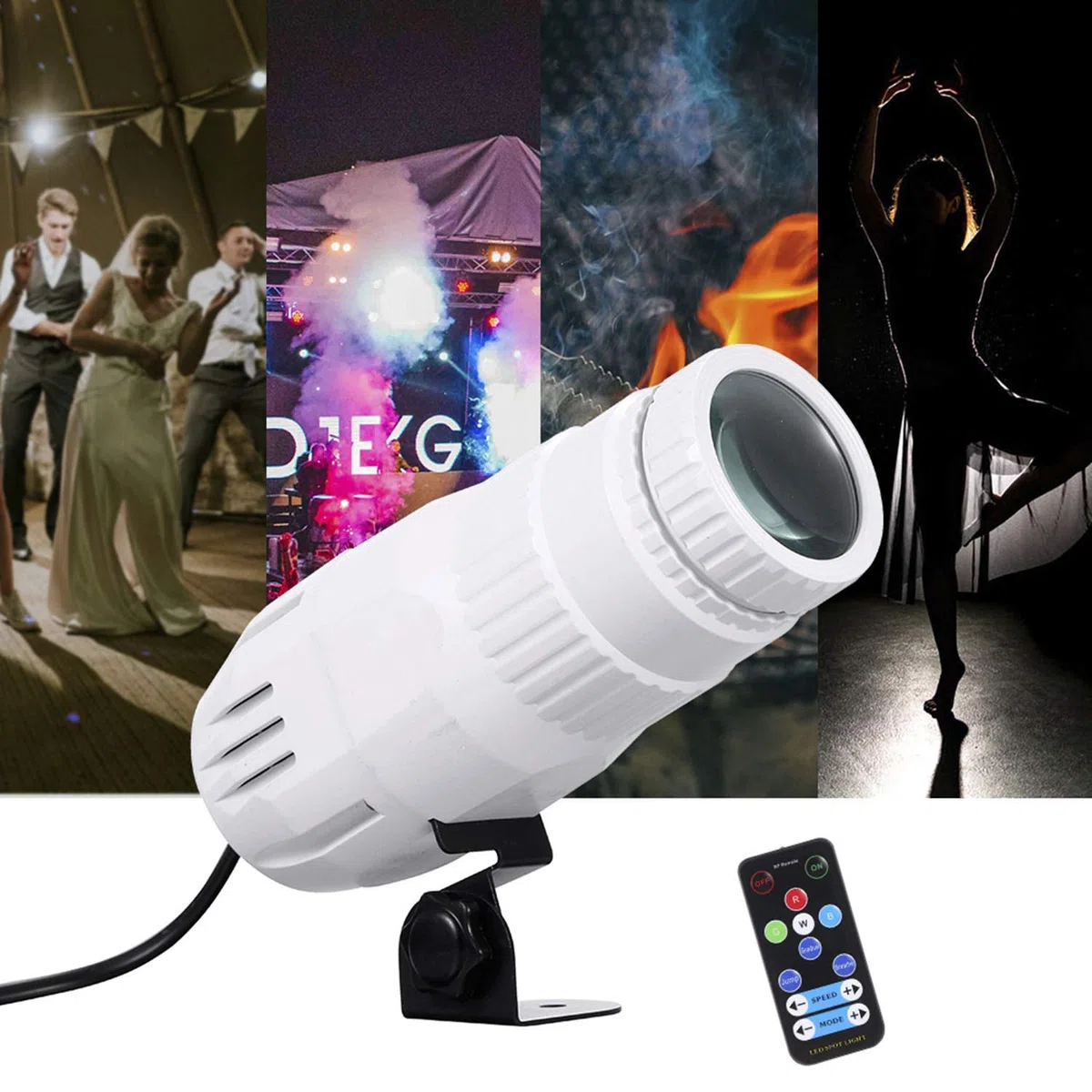 Lixada LED Pin Spot Regolabile Lrisblende Faro, Par-luce pubblicitaria luce da palcoscenico Spot Light Pinspot palcoscenico illuminazione effetto luce per matrimonio Disco Party
