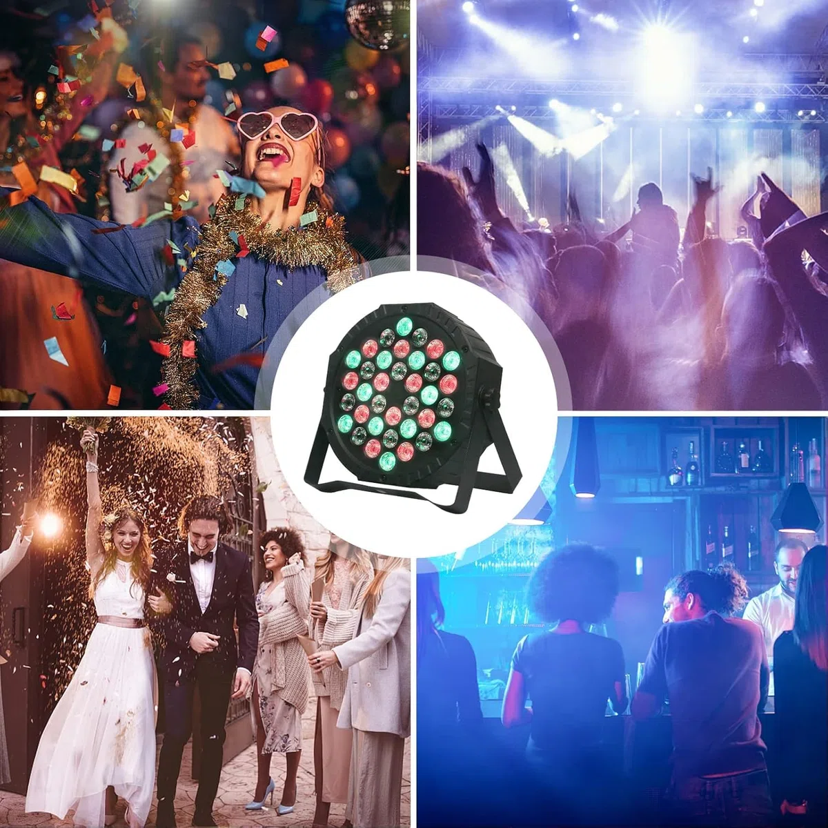 2PCS Par LED RGB 36LED 72W Luci del Palcoscenico DMX512 con Telecomando, Luci LED Discoteca 7 Modalità di Illuminazione per DJ Festa Esibizione