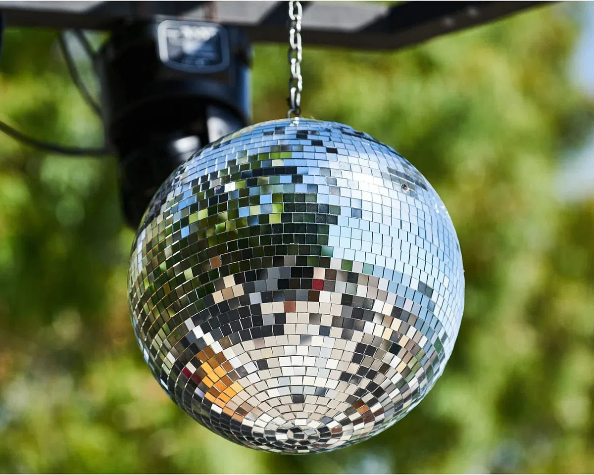 Sfera da discoteca, 25 cm, ideale per feste o DJ effetto luce Natale (25 cm, argento)