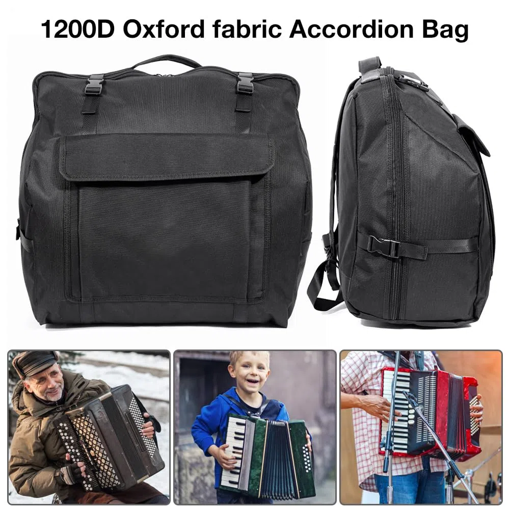 Custodia morbida – Custodia impermeabile con cinghie regolabili, interno shock | Custodia protettiva per chitarristi, bassi e ingegneri sonori, 80-96 Accordion Bag, vedi descrizione, Vedi descrizione