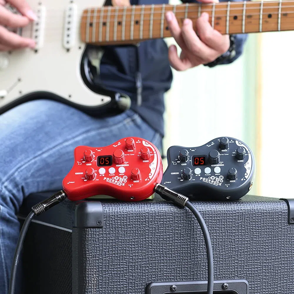 Chitarra Processore Multieffetto Effetti a Pedale 15 tipi di Effetti 40 Funzioni Di Sintonizzazione Ritmi Di Batteria Con Adattatore Di Alimentazione (grigio)
