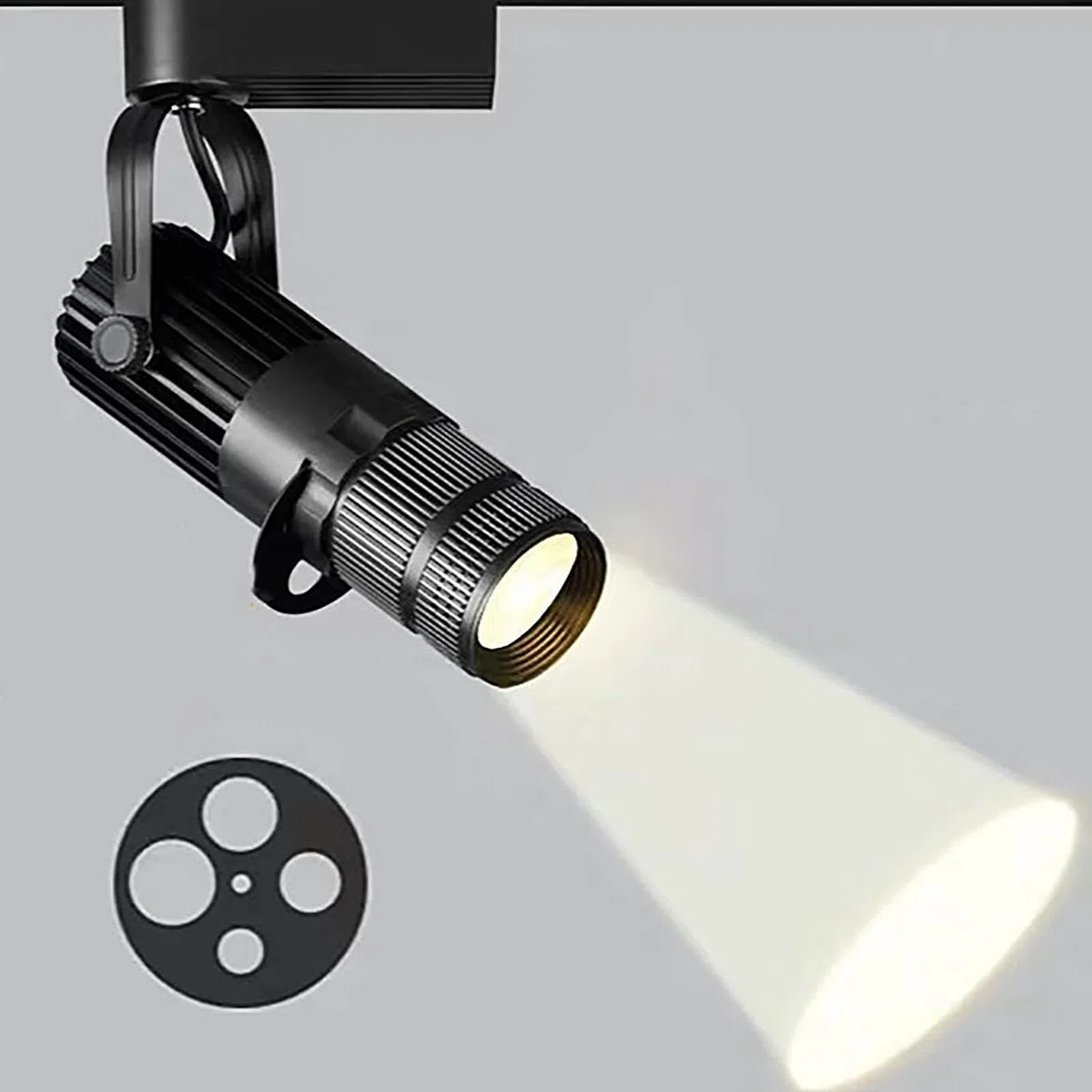 Faretto A LED, Faretto Professionale per Teatro/Palcoscenico, Regolazione Dell'Apertura A 4 Livelli, Faretto con Zoom A Binario, Bar, Ristorante, Faretto da Parete di Fondo,30W-4000K