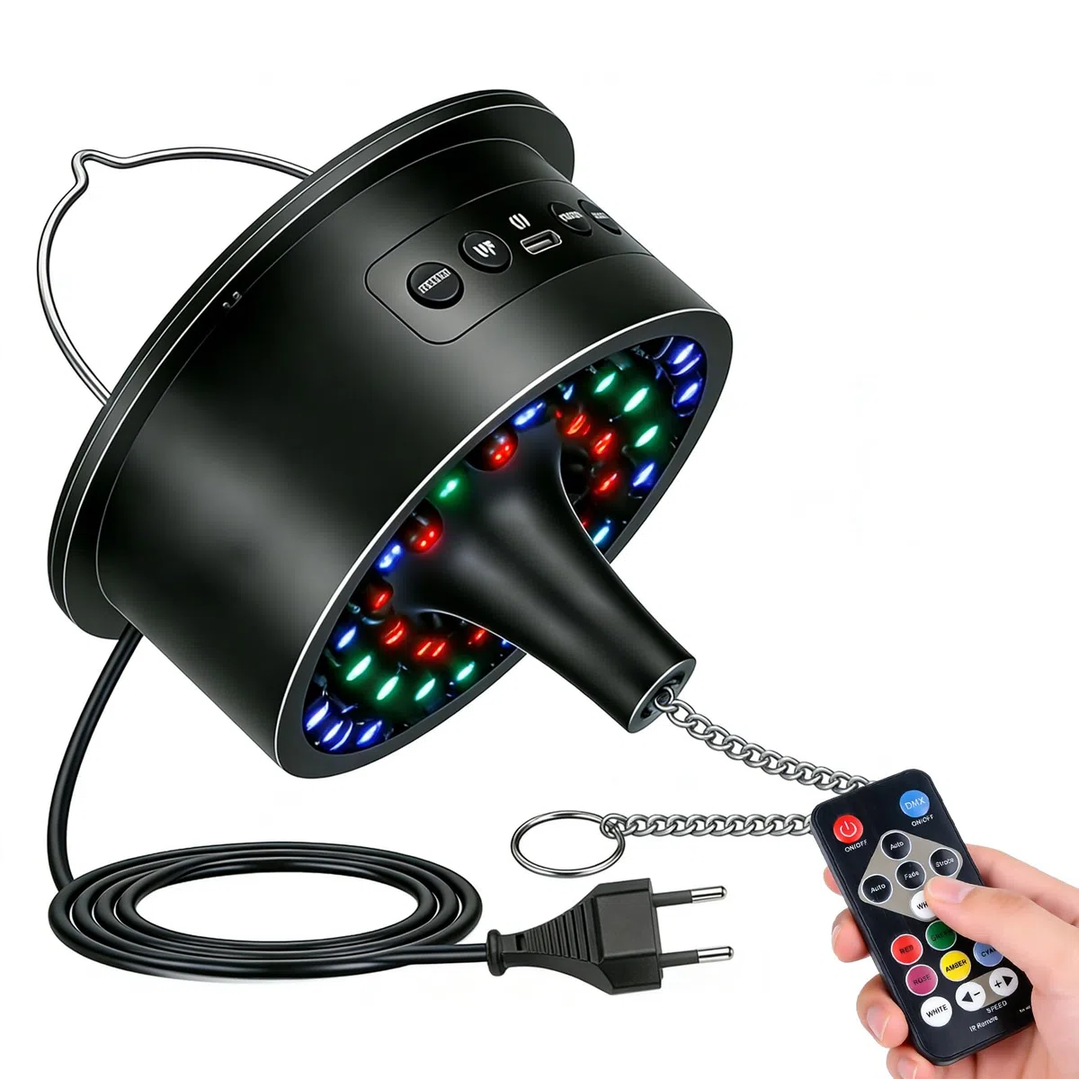Motore Rotativo a Sfera Da Discoteca: Motorino Elettrico Da Palla Stroboscopica, Motore a Sfera per Specchi Con 30 Luci LED E Telecomando per Decorazioni per Feste, Dj, Pub, Bande, Discoteche, KTV